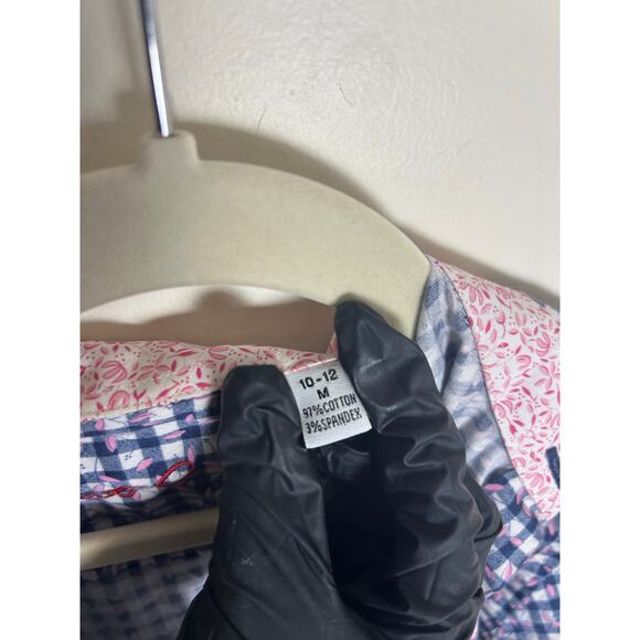 Robert Graham Kids Checkered Button Up Shirt with Pink Collar Size 10-12 - Picture 4 of 9